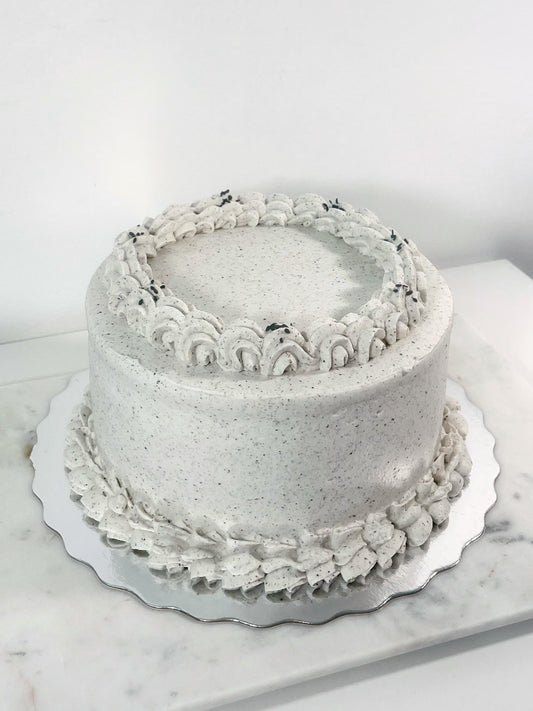 Black Sesame Cream Cake - Soft Dough Co Toronto