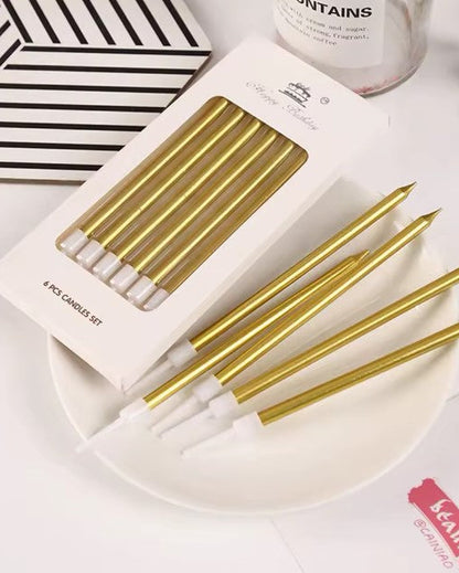 Topper Candles: Golden (6pcs)