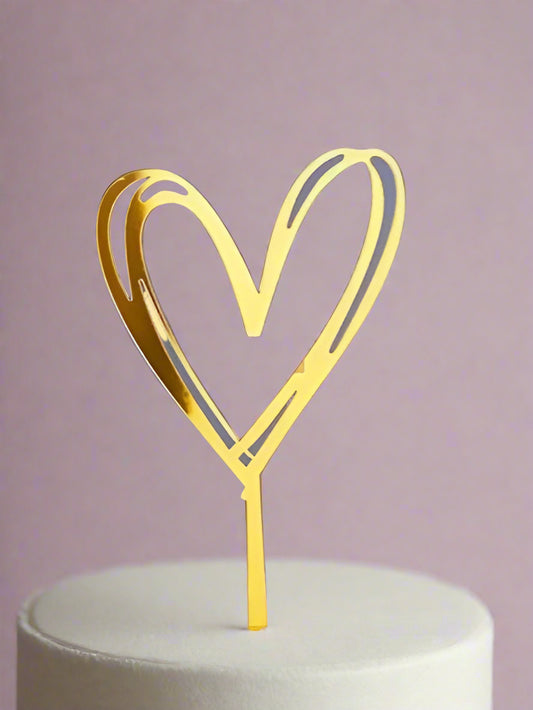 Heart Valentines day cake topper - Soft Dough Co Bakery