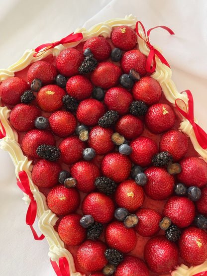 *New* Berry Vintage Ribbon Sheet Cake (serves 25+)