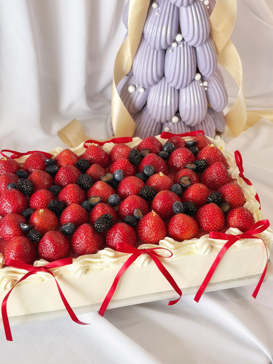 *New* Berry Vintage Ribbon Sheet Cake (serves 25+)