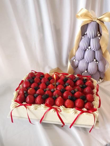 *New* Berry Vintage Ribbon Sheet Cake (serves 25+)