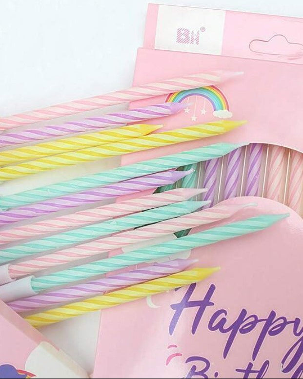 Topper Candles: Pastel Colours (24pcs)