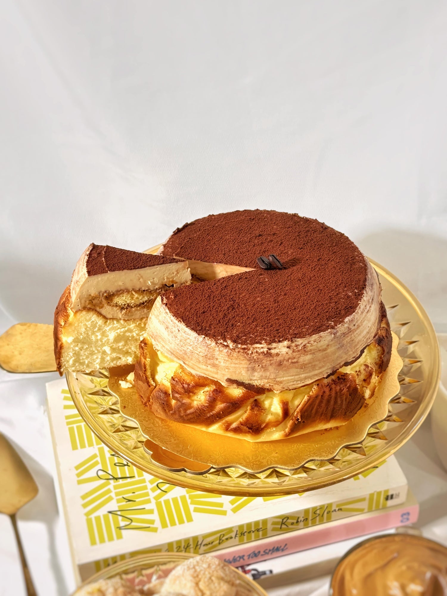 Tiramisu Basque Cheesecake full slice - Soft Dough Co Bakery Toronto