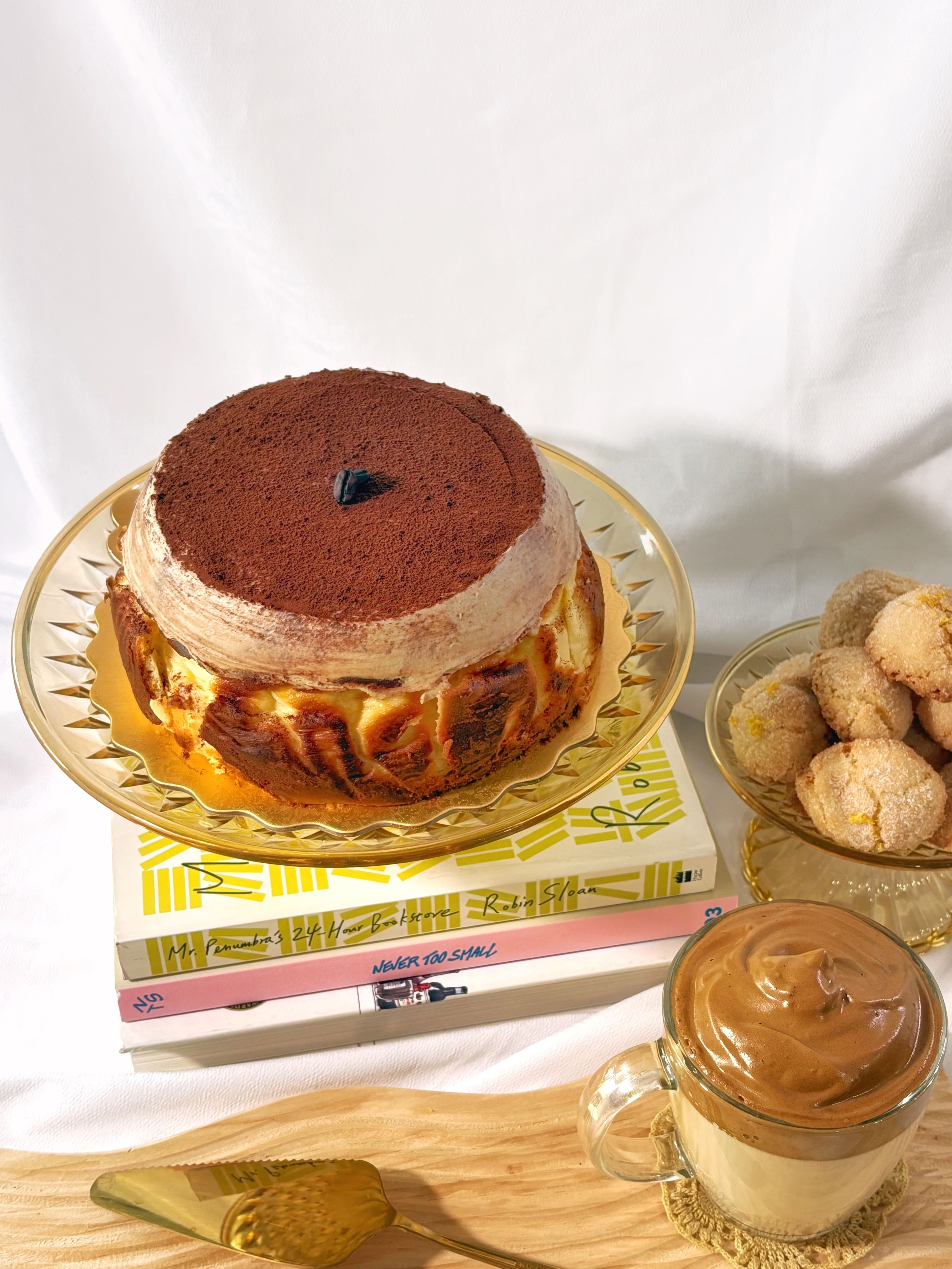 Tiramisu Basque Cheesecake plated - Soft Dough Co Bakery Toronto