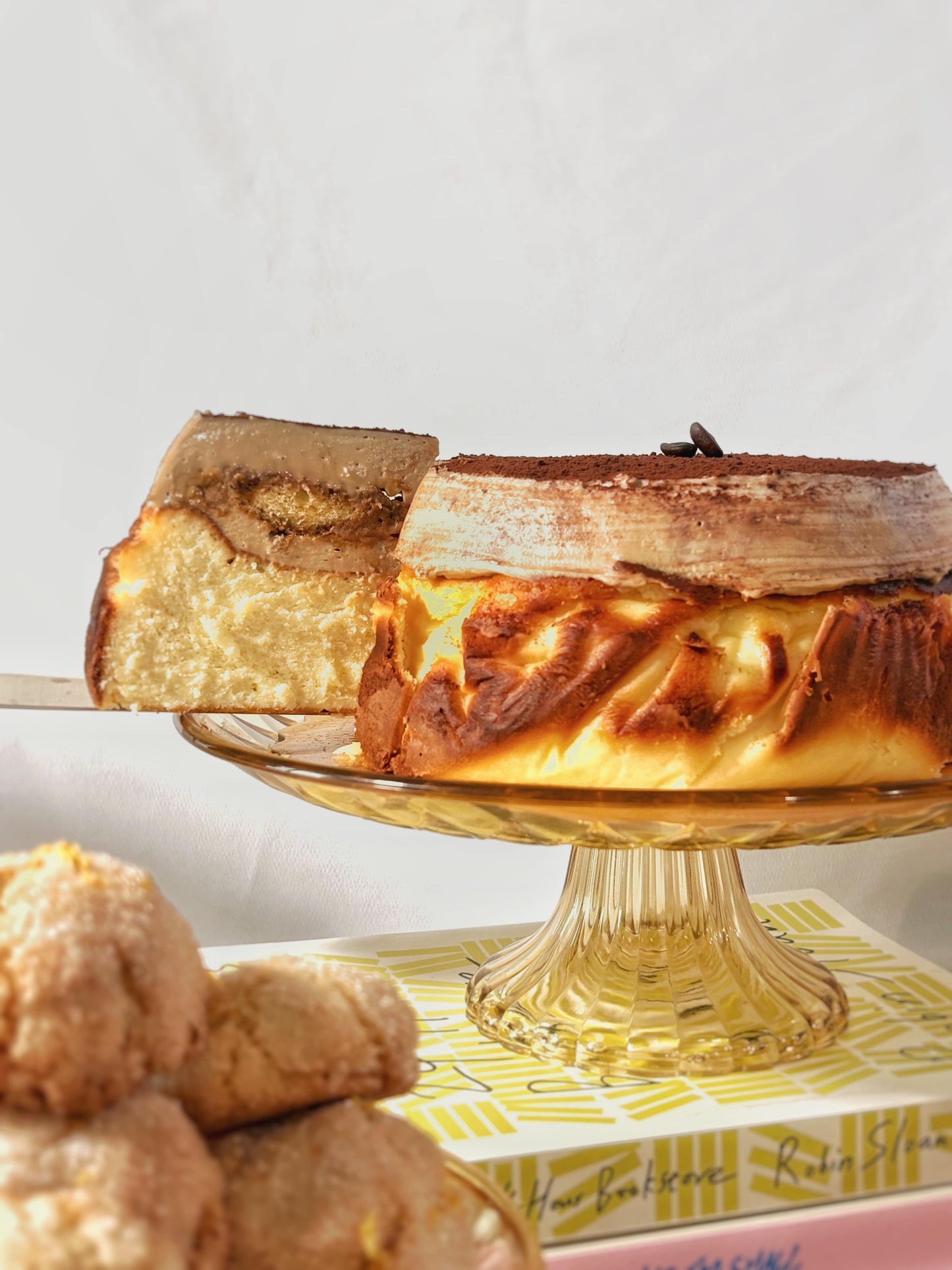 Tiramisu Basque Cheesecake slice - Soft Dough Co Bakery Toronto